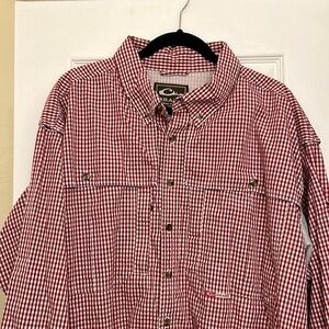 Men’s XL Drake long sleeve button down, red checkered